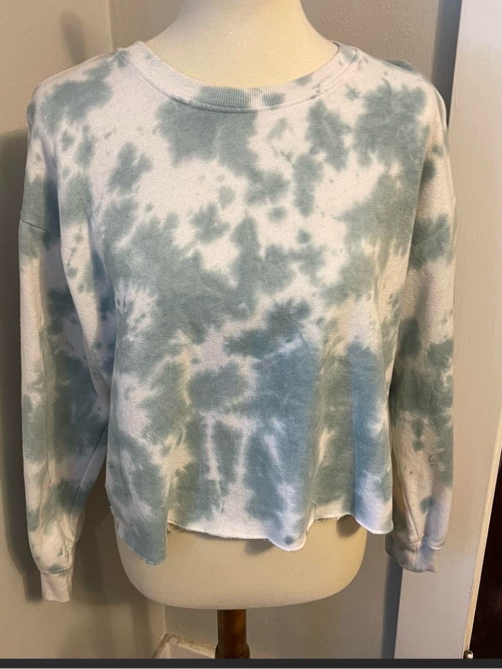 Hippie Rose Sage and White Tie-Dye Crewneck Sweatshirt
